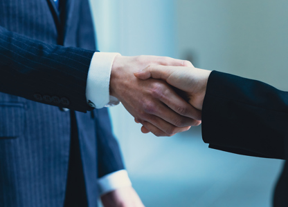 A corporate handshake