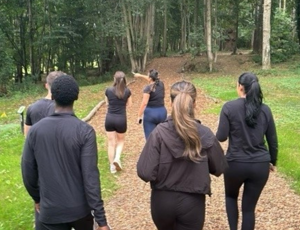 Procurement services team outside volunteering