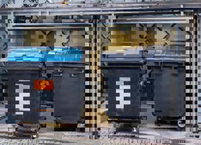 wheelie bins outside