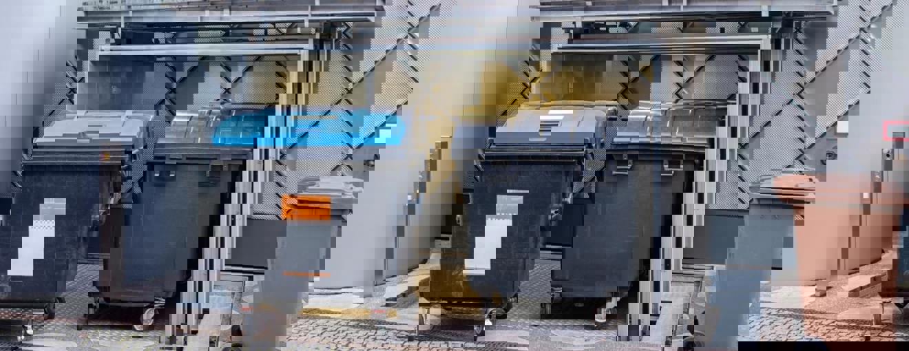 wheelie bins outside