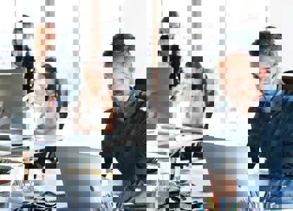 People working in an office setting